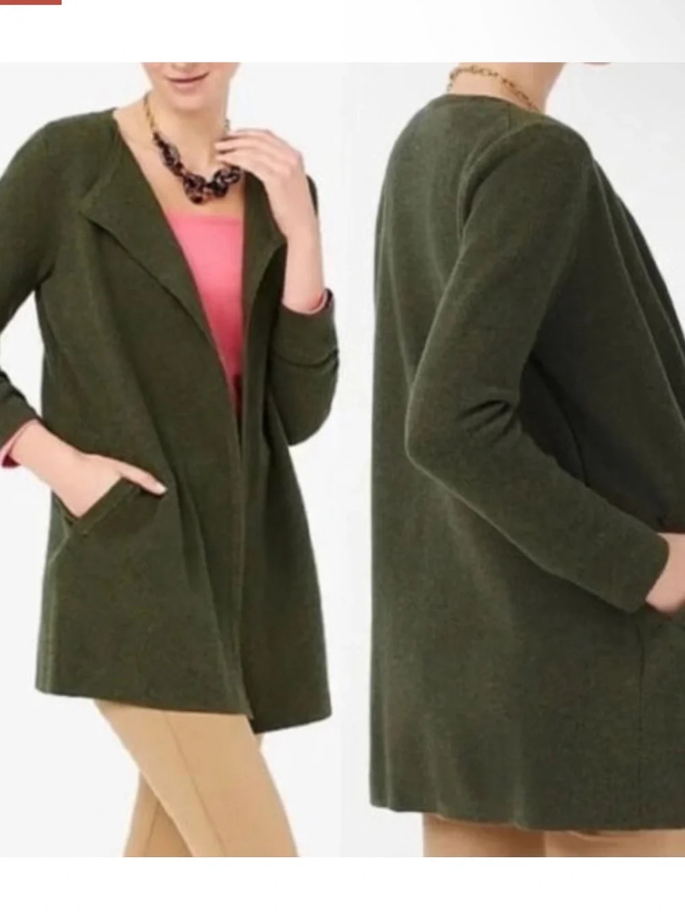J. Crew Vanessa Collarless Sweater Cardigan Jacket Size Medium